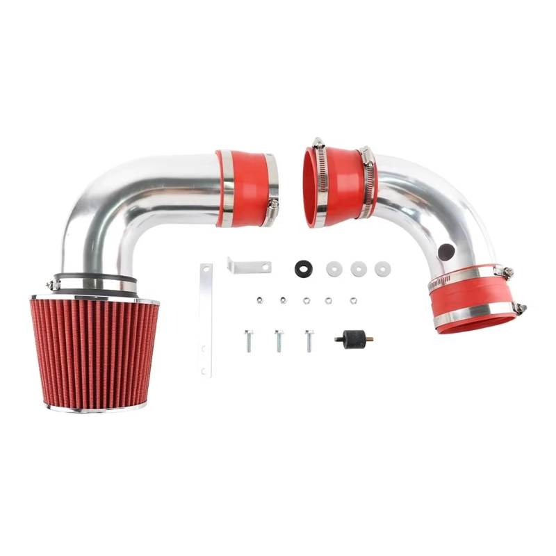 Auto Ansaugschlauch Für Chevy S10 Für Blazer Für Jimmy 4.3L V6 1996-2004 Autos Motorteile Kaltlufteinlass Set + Rotfilter Rot Schwarz Aluminium Luftansaugschlauch(Red) von Nqkcuac