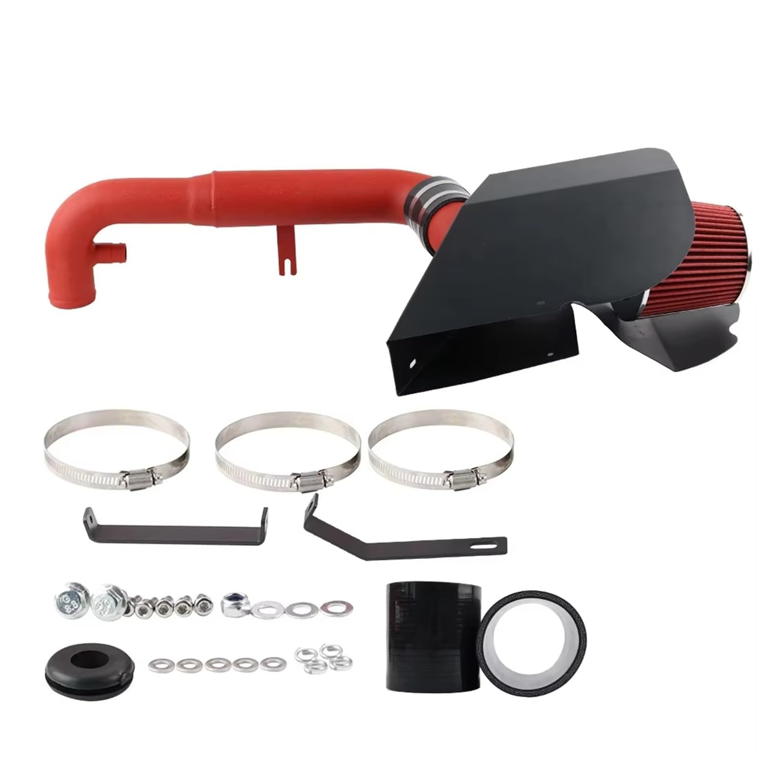 Auto Ansaugschlauch Für Golf Für GTI MK5 MK6 2,0 Für Für Scirocco Für Passat EA113 2011-2012 Auto Luft Ansaugsystem Kalten Luft Ansaug Kit Hitzeschild Filter Luftansaugschlauch(Red Pipe) von Nqkcuac