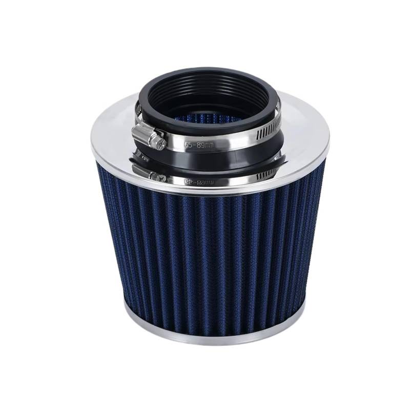 Auto Ansaugschlauch Luftfilter Und Kaltluftansaugrohr Turbo-Induktionsrohr-Set Mit Luftfilterkegel Universell 3 Zoll 76 Mm JR-AIT28 + IMK14 Luftansaugschlauch(Blue A) von Nqkcuac