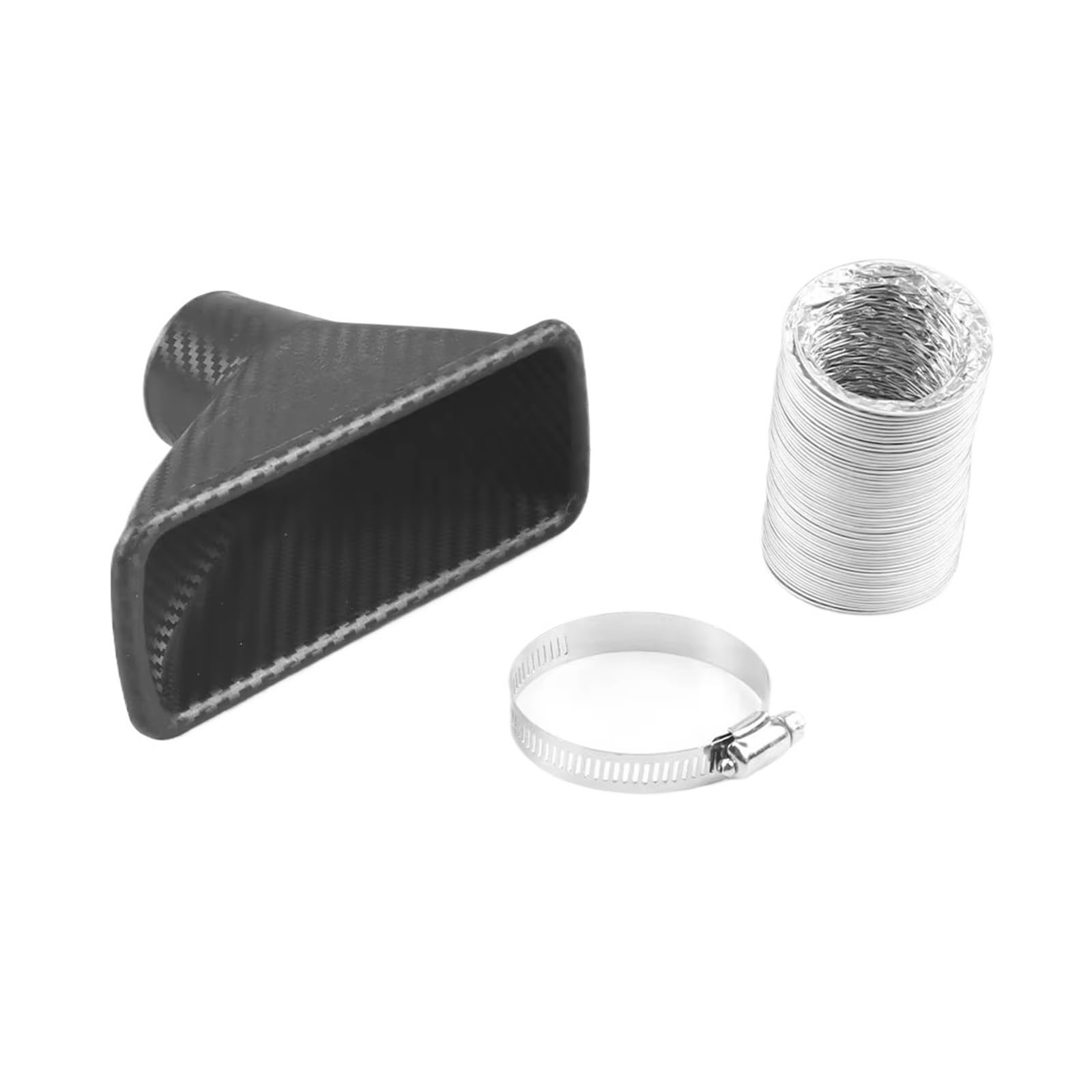 Auto Ansaugschlauch Universeller Lufteinlass Mit Karbonfasermuster Auto-Frontstoßstangengrill Einlassrohr-Set Einspritzsystem Trichter Turbine Luftansaugschlauch(Intake-Tube Square) von Nqkcuac