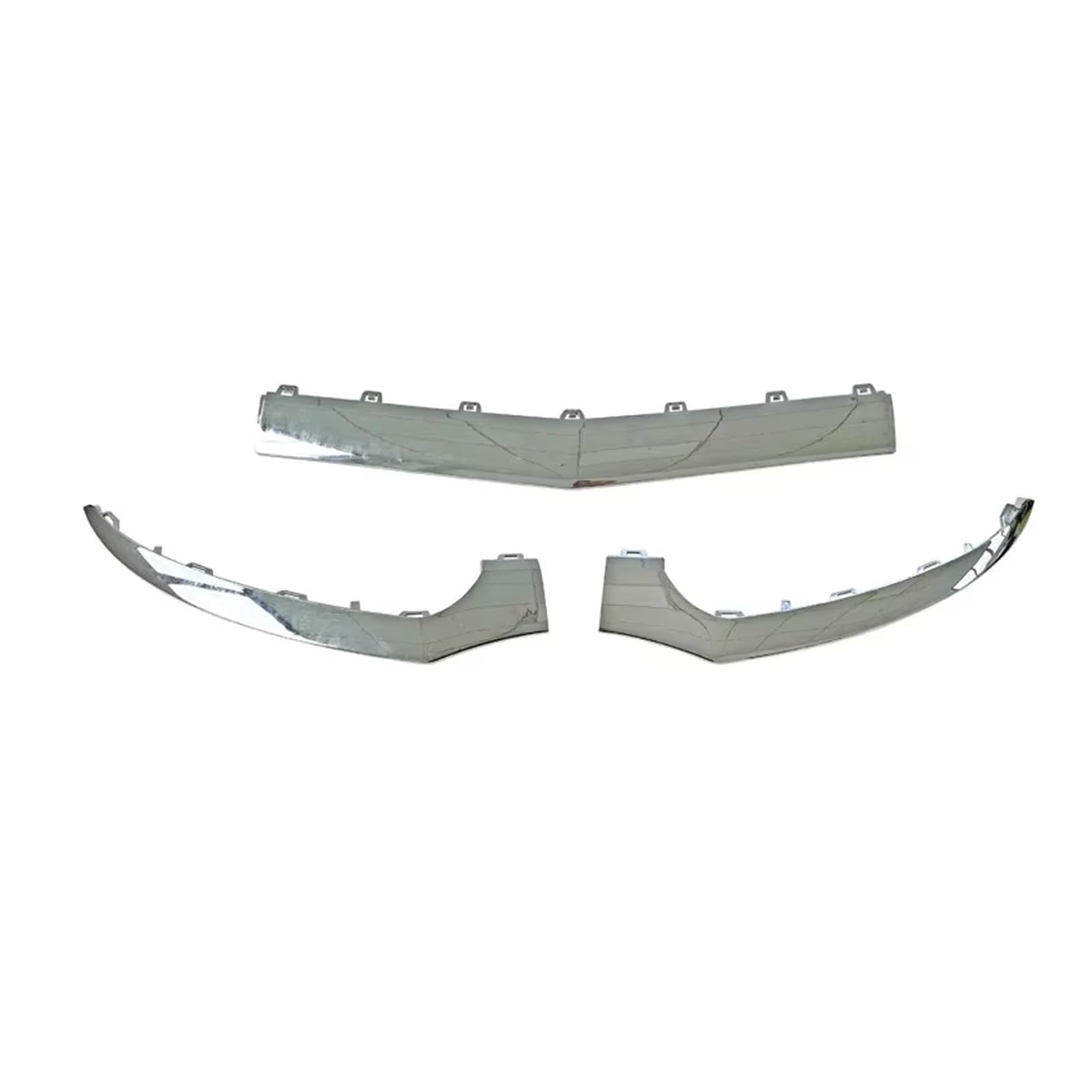 Heckspoiler Frontstoßstangen-Zierleiste Spoiler Für Benz W218 Für CLS 2015 2016 2017 2018 Chrom-Formlippe Chrom-ZIERLEISTE Abdeckung Zubehör Spoiler(Silver) von Nqkcuac