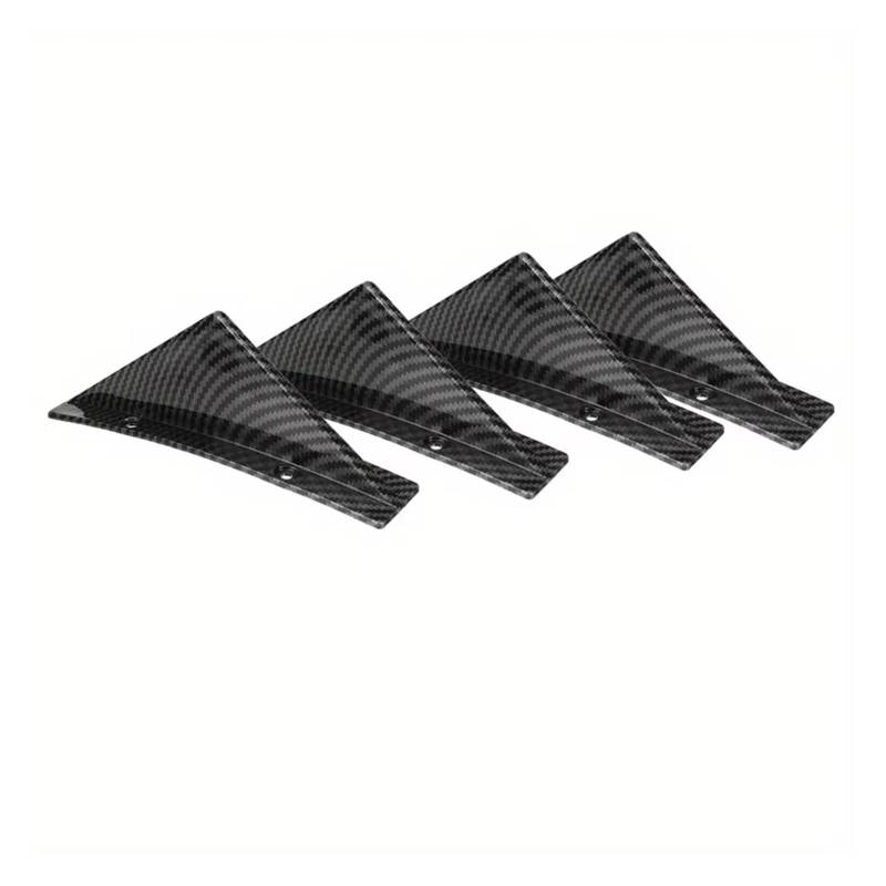 Heckspoiler Für Civic Sedan 4Dr 2016 2017-2019 2020 Decora Zubehör Gebogene Heckstoßstangenlippe Diffusor 4-teilig Haifischflossen Schürzen Abdeckung Aufkleber Spoiler(Carbon Fiber) von Nqkcuac