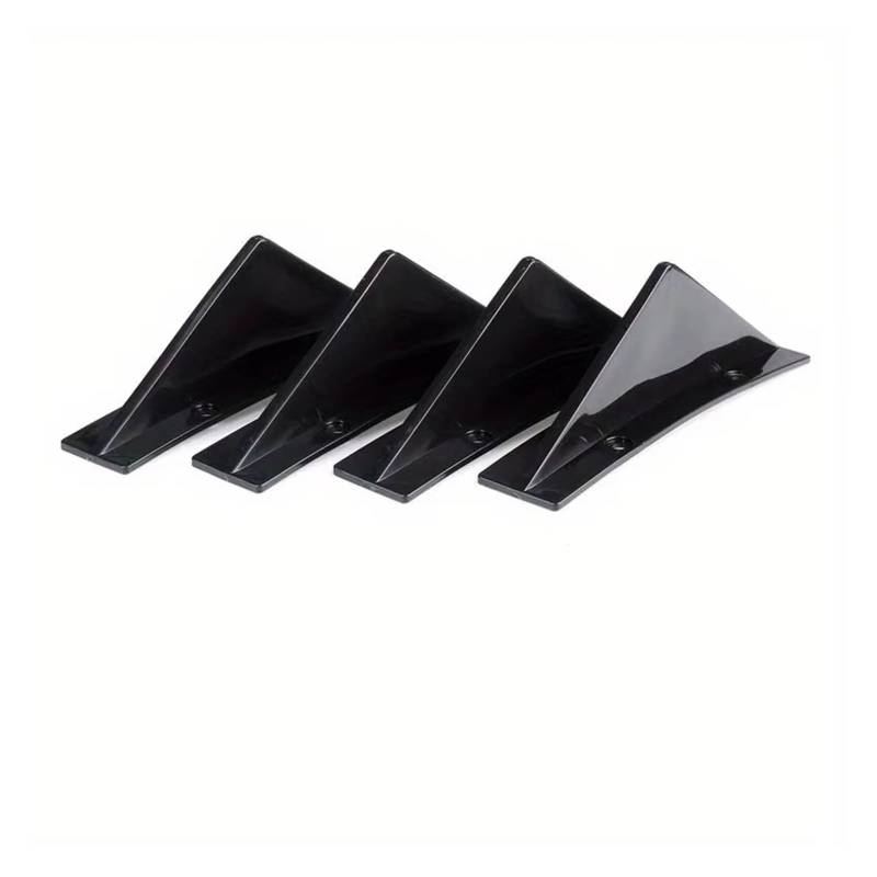 Heckspoiler Für Civic Sedan 4Dr 2016 2017-2019 2020 Decora Zubehör Gebogene Heckstoßstangenlippe Diffusor 4-teilig Haifischflossen Schürzen Abdeckung Aufkleber Spoiler(Glossy Black) von Nqkcuac
