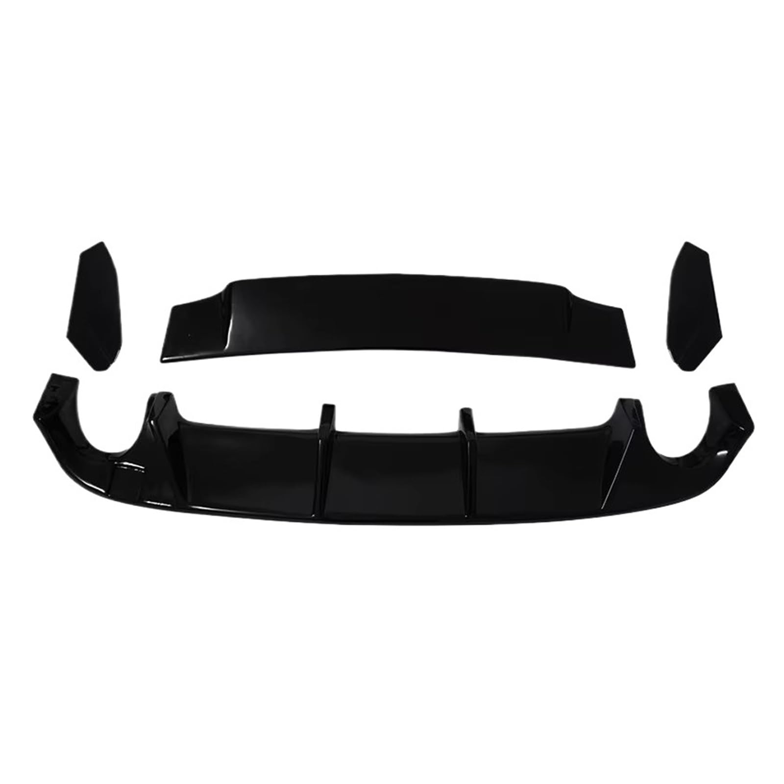 Heckspoiler Für VW Für Golf MK6 Für GTI 2008 2009 2010 2011 2012 2013 Glänzend Schwarz Auto Body Kit Lip Bumper Spoiler Kunststoff Splitter Heckdiffusor Spoiler(Bright Black) von Nqkcuac