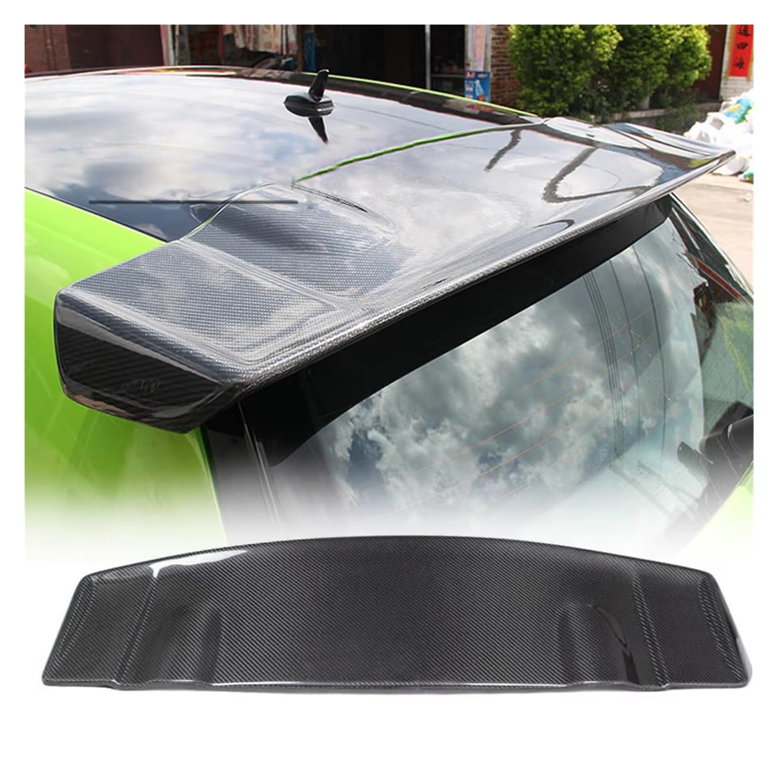 Heckspoiler Für VW Für Scirocco 2008 2009 2010 2011 2012 2013 Auto-Styling Carbon Fiber FRP Heckspoiler Dachlippe Flügel Fenster Spoiler Nicht Für R Für Spoiler(FRP Gloss Black) von Nqkcuac