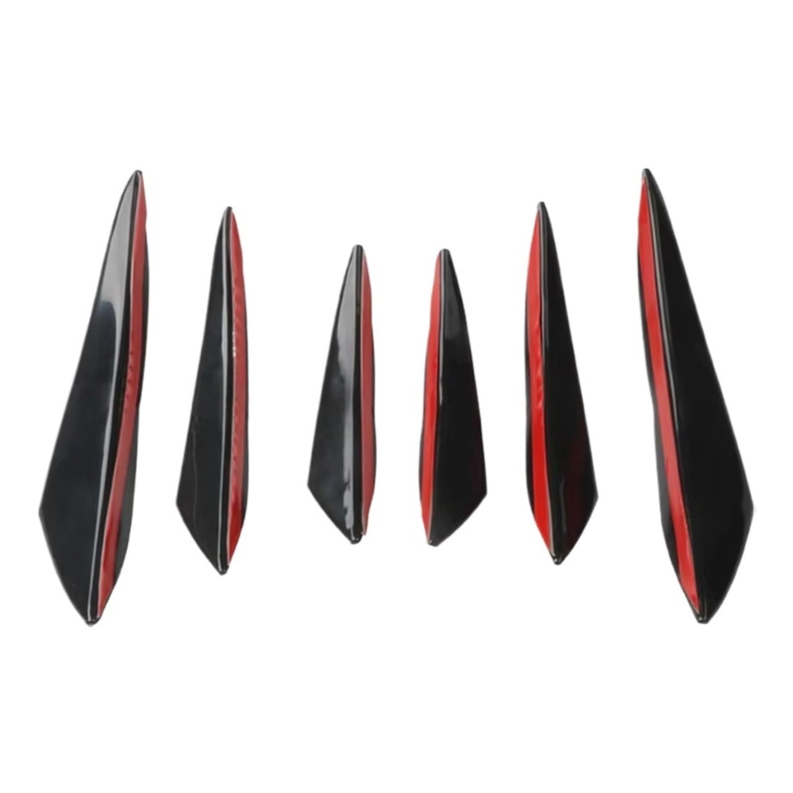 Heckspoiler Universal Frontstoßstangenlippe Diffusor Splitter Flossen Karosserie Spoiler Auto Tuning Canards Auto Dekoration Frontstoßstangenlippe 6-teiliges Set Spoiler(Black) von Nqkcuac