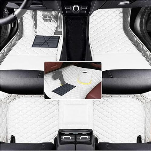 Nsgdda Nach Maß Auto Fußmatten Auto Matte Anpassbare 98% Auto Modell PU Leder voller bedeckter Schutz Advanced Performance Liners (Weiß) von Nsgdda