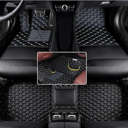 Nsgdda Nach Maß Auto Fußmatten Auto Matte Anpassbare 98% Auto Modell PU Leder voller bedeckter Schutz Advanced Performance Liners (Schwarz beige) von Nsgdda