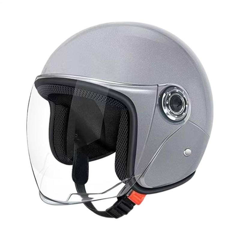 Nudorpn Roller Helm Jethelm Mit Visier, Verstellbare Open Face Helm Vintage Roller Helm, Scooter Helm Atmungsaktiv Mopedhelm Für Herren Damen, Sonnenschutzhelme Motorradhelm Mit Offenem Gesicht von Nudorpn