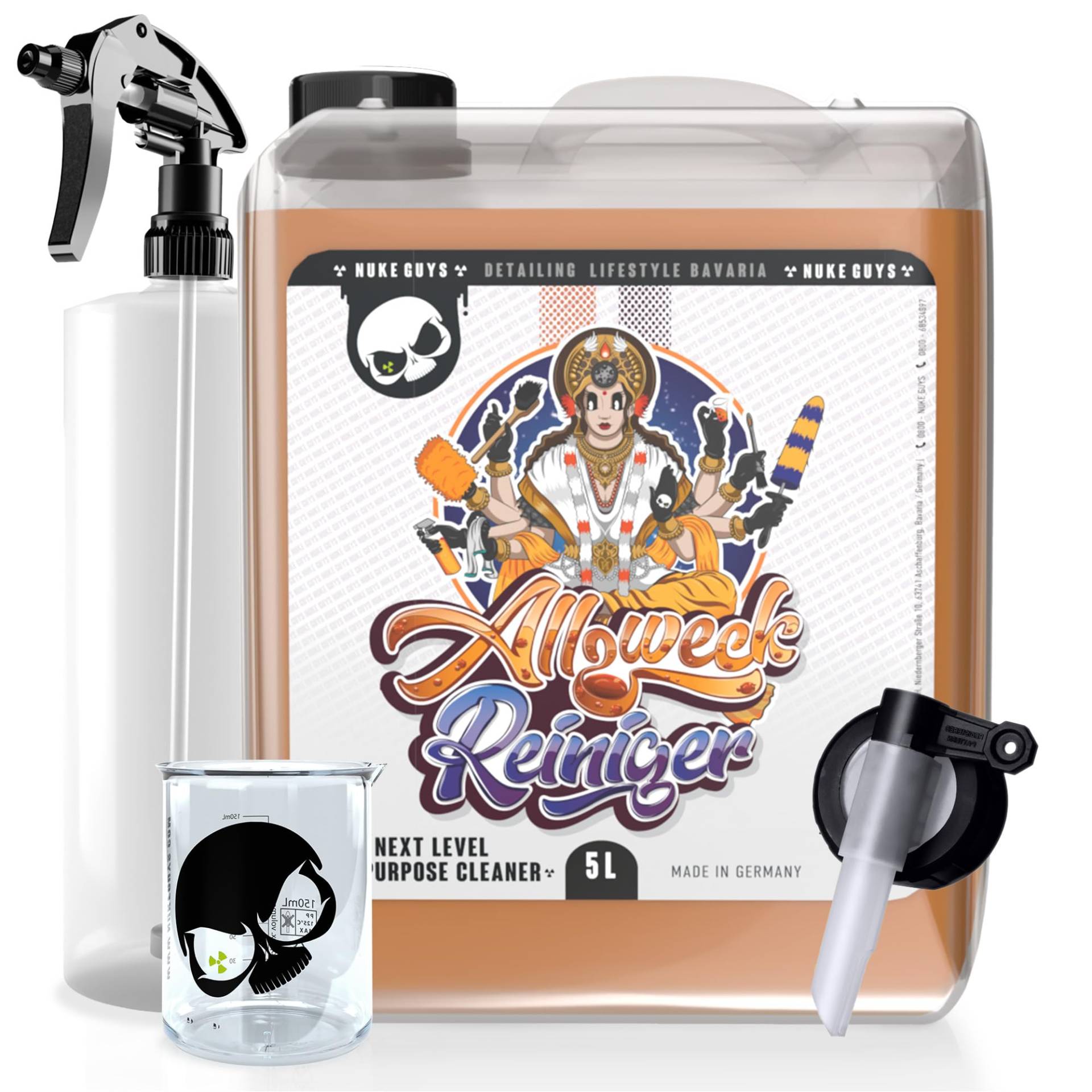 Nuke Guys 5 Liter Kanister Auto Allzweckreiniger Konzentrat mit Dispenser und Messbecher zum einfachen dosieren + Sprühflasche - Universalreiniger für die Innenraum Reinigung und Außenreinigung Nuke Guys 5 Liter Kanister Auto Allzweckreiniger Konzentrat mit Dispenser und Messbecher zum einfachen dosieren + Sprühflasche - Universalreiniger für die Innenraum Reinigung und Außenreinigung von Nuke Guys
