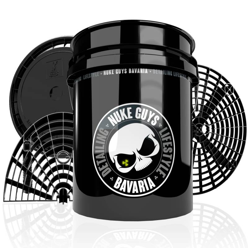 Nuke Guys Auto Wasch Eimer Set, Nuke Bucket 5 US Gallonen (ca.20 Liter), Nuke Grit Made by GritGuard USA, Magic Bucket Klickdeckel, Nuke Board Washboard Made by GritGuard von Nuke Guys