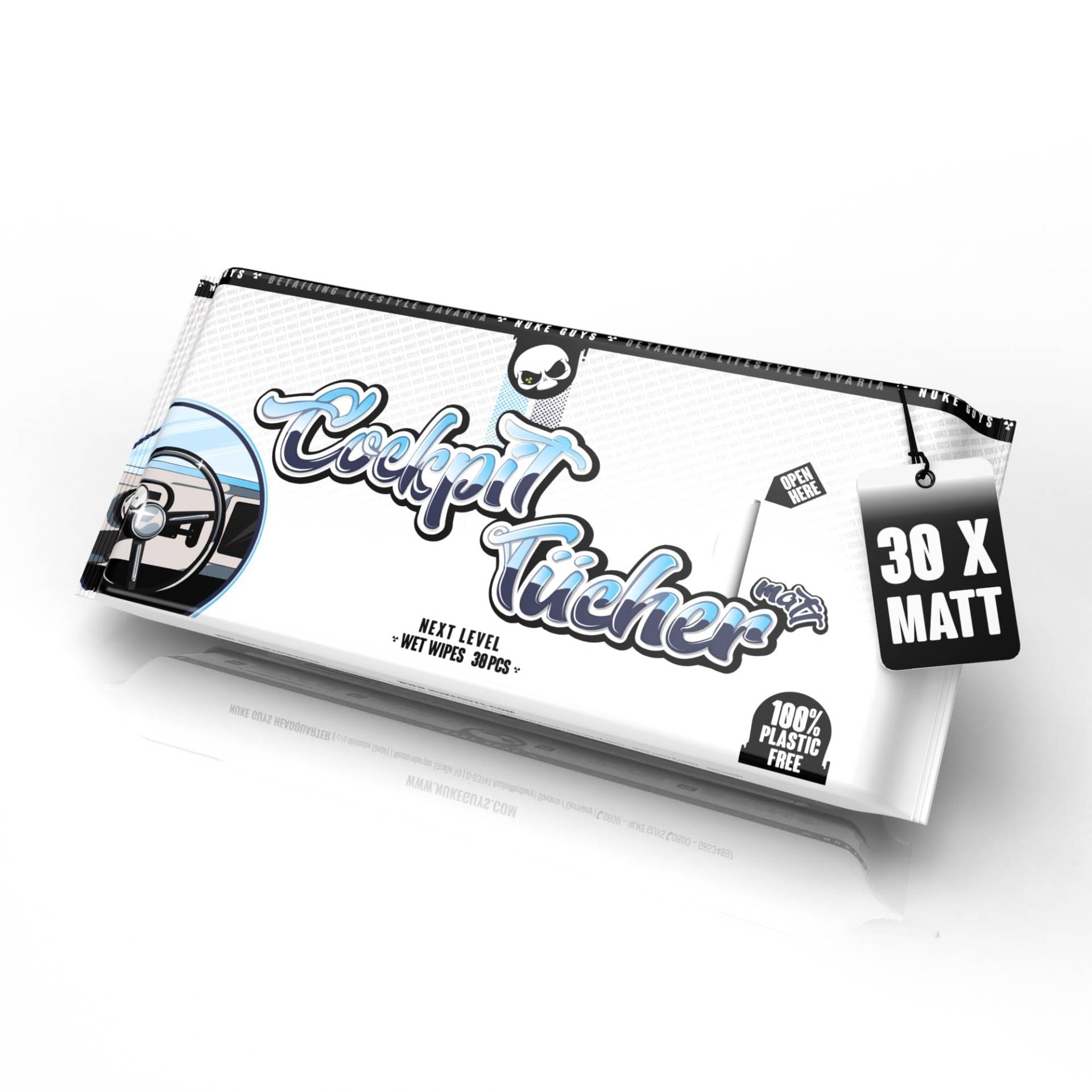 Nuke Guys Cockpit Pflegetücher Matt | 30 x Auto Innenraum Tücher | Feuchte Reinigungstücher zur Cockpitpflege Kunststoffpflege | Cockpittücher Feuchttücher zur KFZ Reinigung Innen Nuke Guys Cockpit Pflegetücher Matt | 30 x Auto Innenraum Tücher | Feuchte Reinigungstücher zur Cockpitpflege Kunststoffpflege | Cockpittücher Feuchttücher zur KFZ Reinigung Innen von Nuke Guys