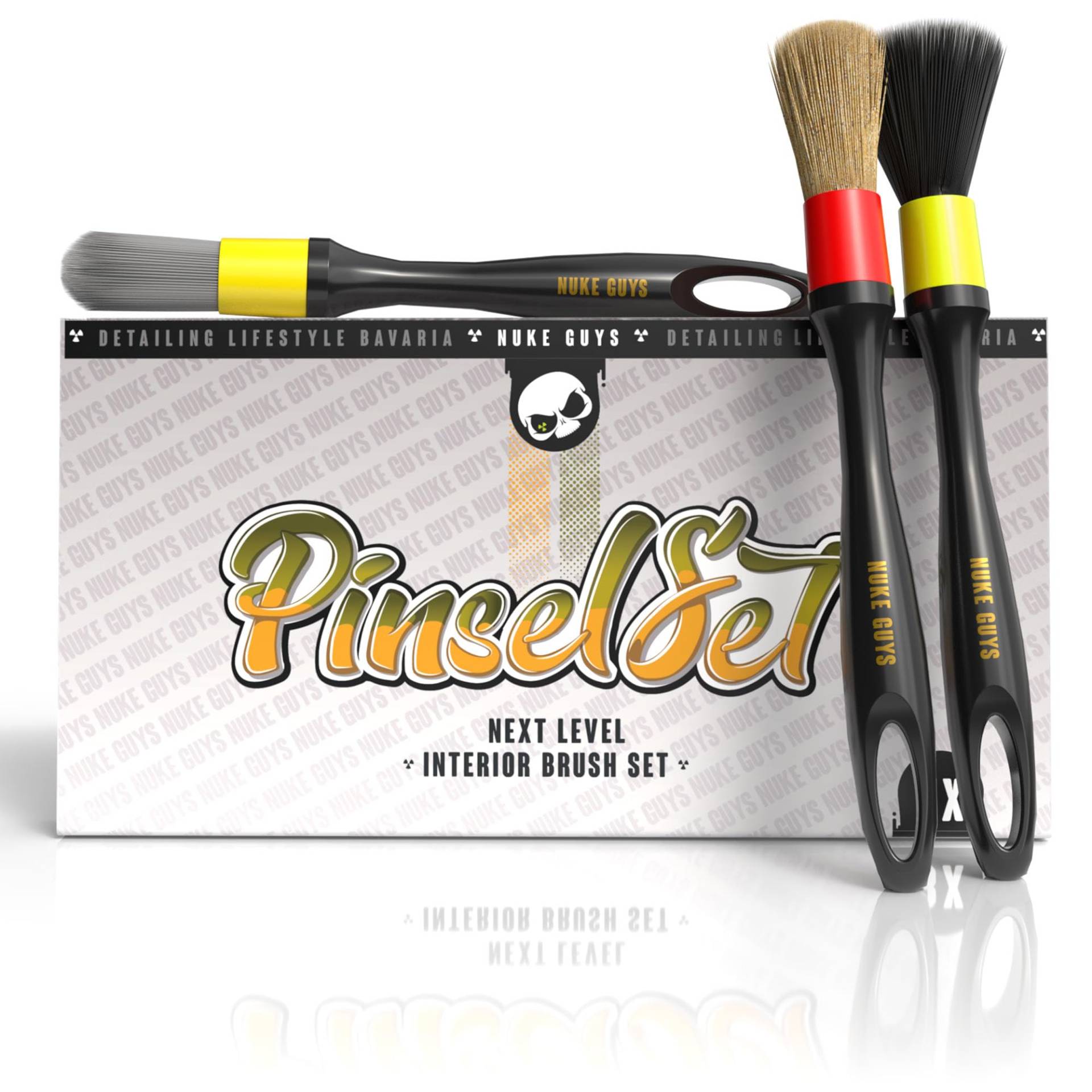 Nuke Guys Detailing Pinsel Set | 3 x Auto Reinigungspinsel in Hart - Mittel - Weich für eine schonende & effiziente Reinigung im Innenraum & Außen | Autopflege Pinselset Nuke Guys Detailing Pinsel Set | 3 x Auto Reinigungspinsel in Hart - Mittel - Weich für eine schonende & effiziente Reinigung im Innenraum & Außen | Autopflege Pinselset von Nuke Guys