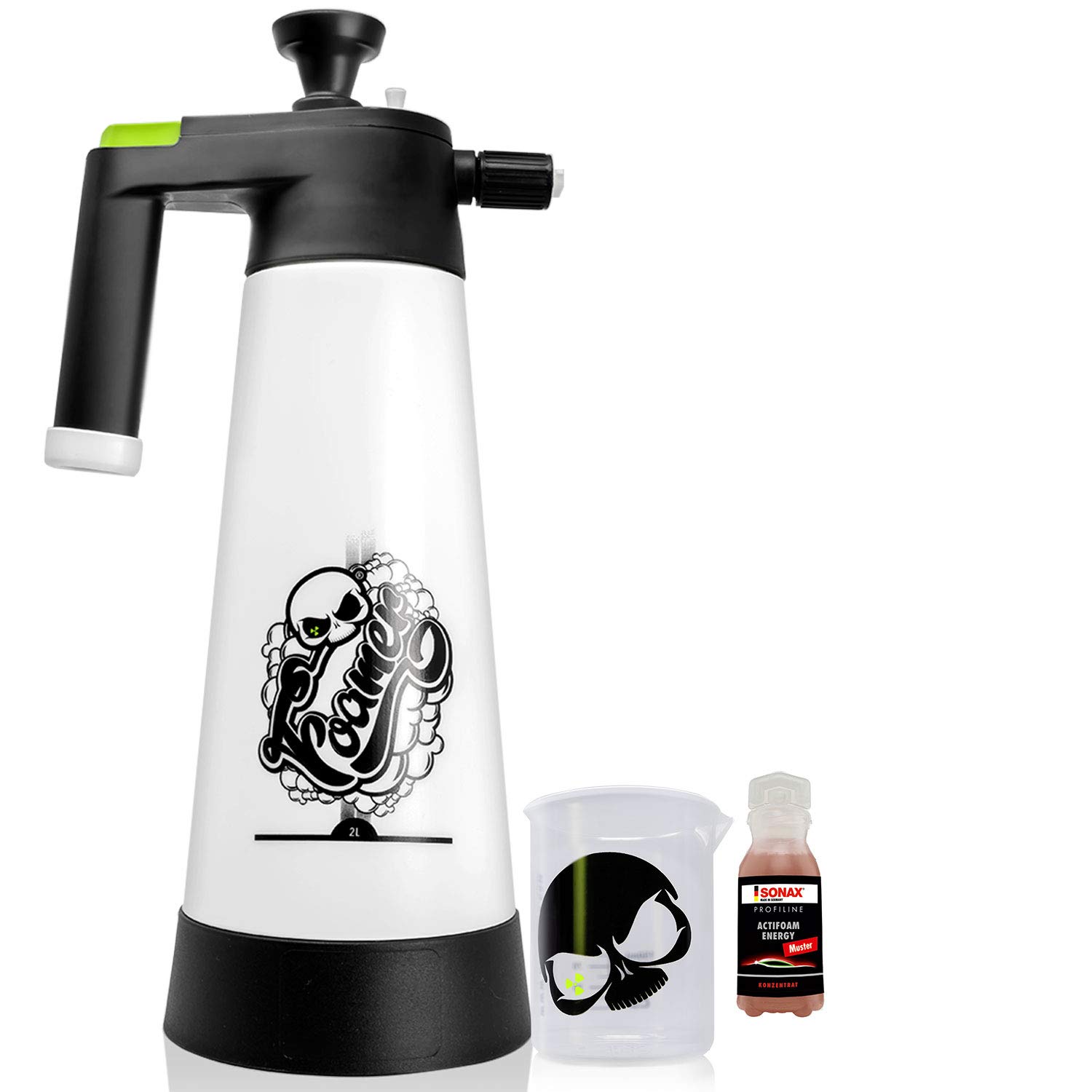 Nuke Guys Snow Foam Set: Nuke Guys Foamer 2L Schaumsprüher + SONAX ProfiLine ActiFoam Energy 25ml Aktivschaum + Nuke Guys Messbecher 150ml skaliert mit Nuke Guys skull Nuke Guys Snow Foam Set: Nuke Guys Foamer 2L Schaumsprüher + SONAX ProfiLine ActiFoam Energy 25ml Aktivschaum + Nuke Guys Messbecher 150ml skaliert mit Nuke Guys skull von Nuke Guys