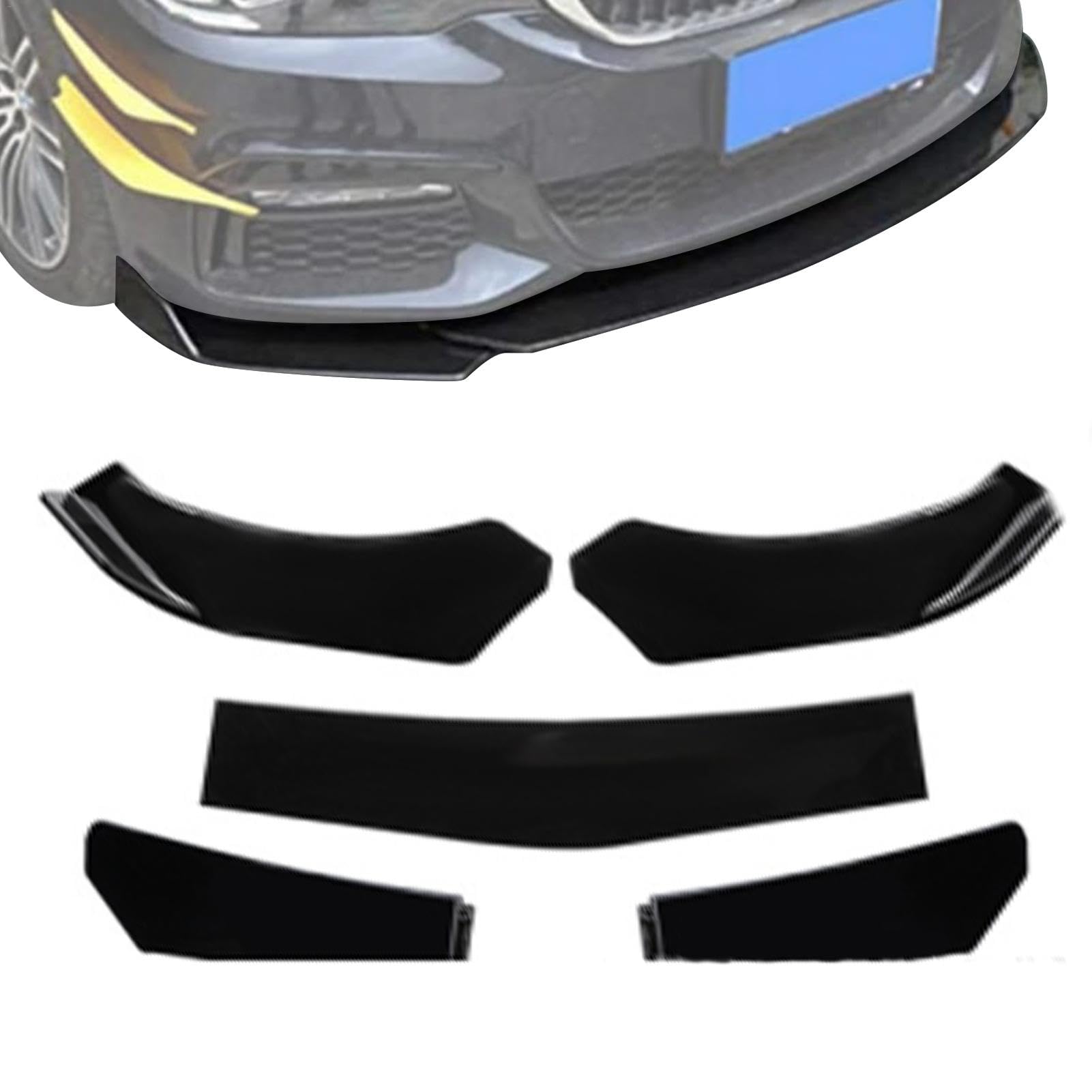 Nuyhgtr Frontlippen-Splitter, verstellbarer Frontstoßstangen-Splitter, Schwarz, Polypropylen (PP) Nuyhgtr Frontlippen-Splitter, verstellbarer Frontstoßstangen-Splitter, Schwarz, Polypropylen (PP) von Nuyhgtr