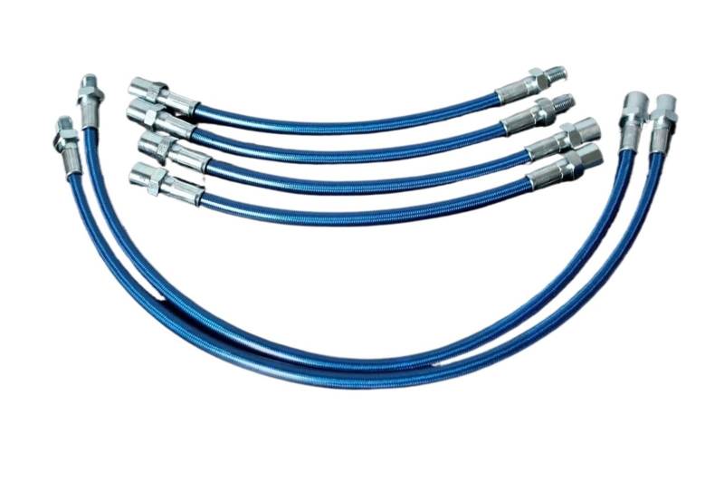 Bremsschlauch Für E36 E34 E32 Edelstahl Vorne + Hinten Racing Stahl Bremsleitung Kit Kabel Bremsschläuche(Silver) von Nwirmtm