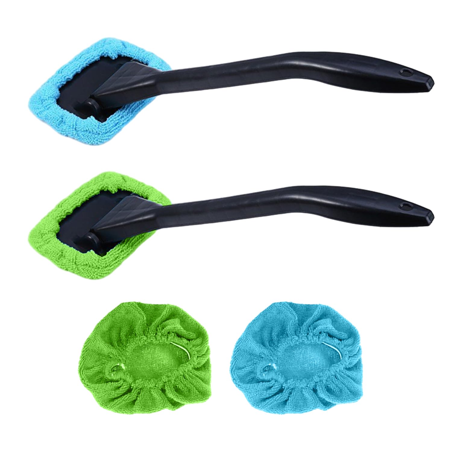 NyxSeat 2 Stück Windschutzscheiben-Reinigungsbürsten und 2 Stück Ersatztücher, Auto-Windschutzscheiben-Reinigungswerkzeuge für Verschiedene Automodelle zur Windschutzscheibenreinigung(blau und grün) von NyxSeat