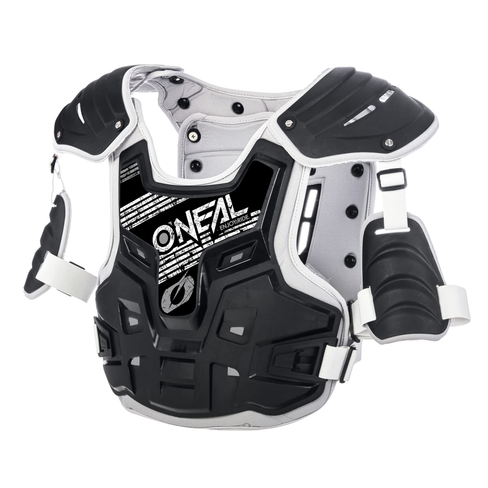 O'NEAL | Brustprotektor | Motocross Enduro | Aus Kunststoff-Spritzguss, Verstellbare Hüftgurte PXR Stone Shield Brustpanzer | Erwachsene | Schwarz Grau | One Size von O'NEAL