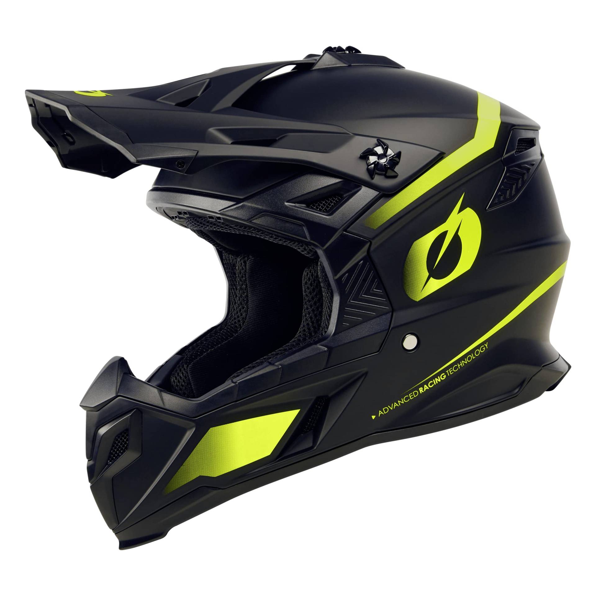 O'NEAL C-SRS Helm I Motocross Helm für Erwachsene I MX Enduro Helm mit ABS-Schale, gepolstertes Innenfutter I Lüftungsöffnungen I Schwarz Neongelb I Größe S von O'NEAL