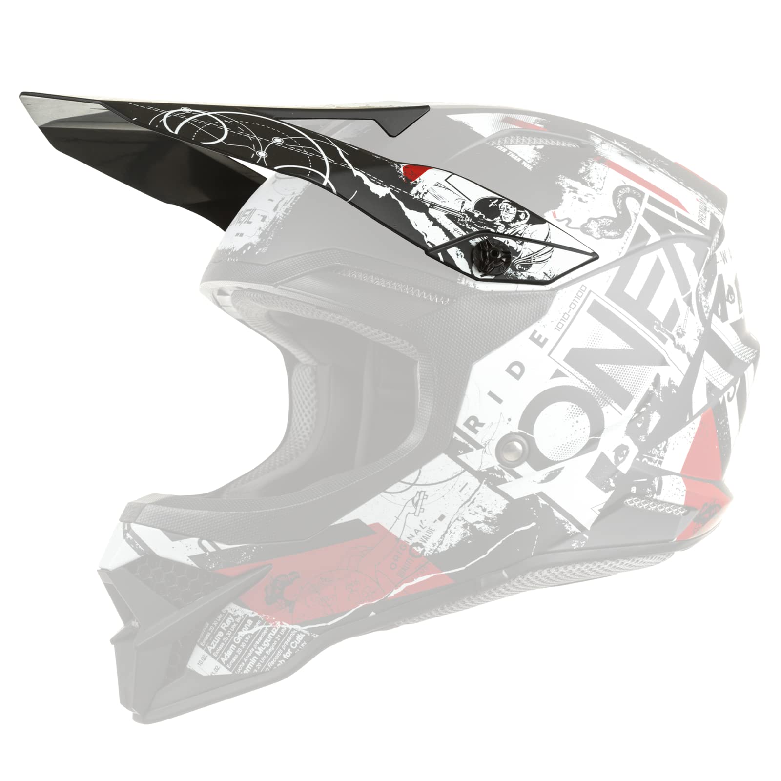 O'NEAL | Ersatzschirm Motocross-Helm | Motocross MX | Ersatzschirm für den 3SRS Helmet Scarz V.22 | Visor 3SRS Helmet Scarz V.22 | Erwachsene | Schwarz Weiß Rot von O'NEAL