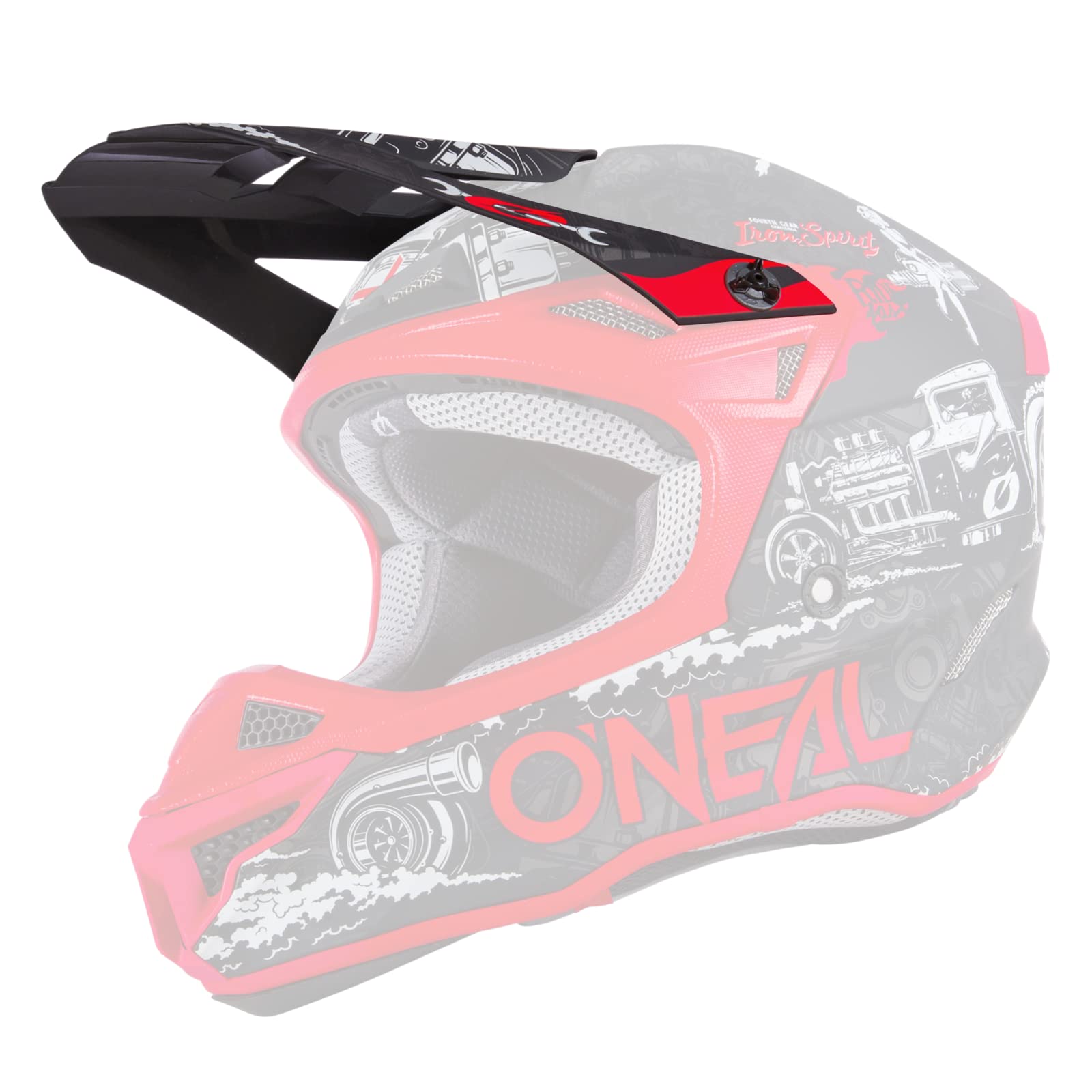 O'NEAL | Ersatzschirm Motocross-Helm | Motocross MX | Ersatzschirm für den 5SRS Helmet HR V.22 | Visor 5SRS Polyacrylite Helmet HR V.22 | Erwachsene | Schwarz Rot von O'NEAL