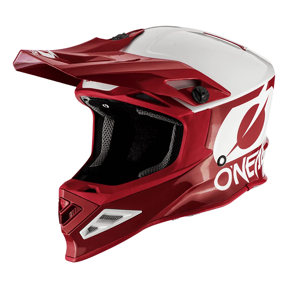 O'NEAL F-SRS Helmet 2T Motocross Helm I Leichter MX Enduro Helm Airflaps kompatibel I Crosshelm mit Coolmax Innenfutter & Doppel-D-Verschluss I Rot I Größe XL von O'NEAL