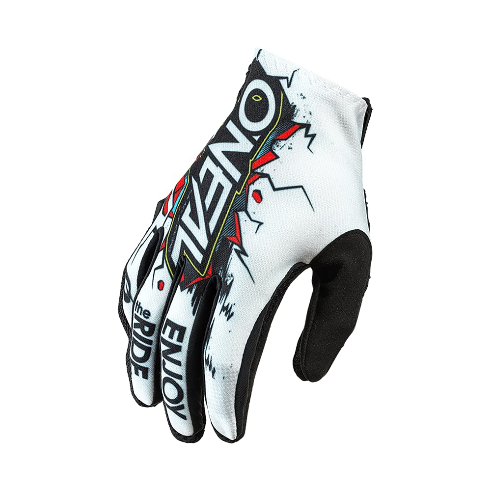 O'NEAL | Fahrrad- & Motocross-Handschuhe | Kinder | MX MTB DH FR Downhill Freeride | Langlebige, Flexible Materialien, belüftete Handoberseite | Matrix Youth Glove Villain | Weiß Multi | Größe S von O'NEAL