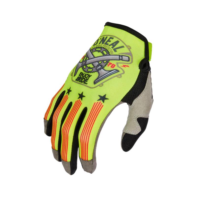 O'NEAL | Fahrrad- & Motocross-Handschuhe | MX MTB DH FR | Langlebige, Flexible Materialien, belüftete Handoberseite | Mayhem Glove Piston V.23 | Erwachsene | Neon-Gelb Schwarz Rot | Größe L von O'NEAL