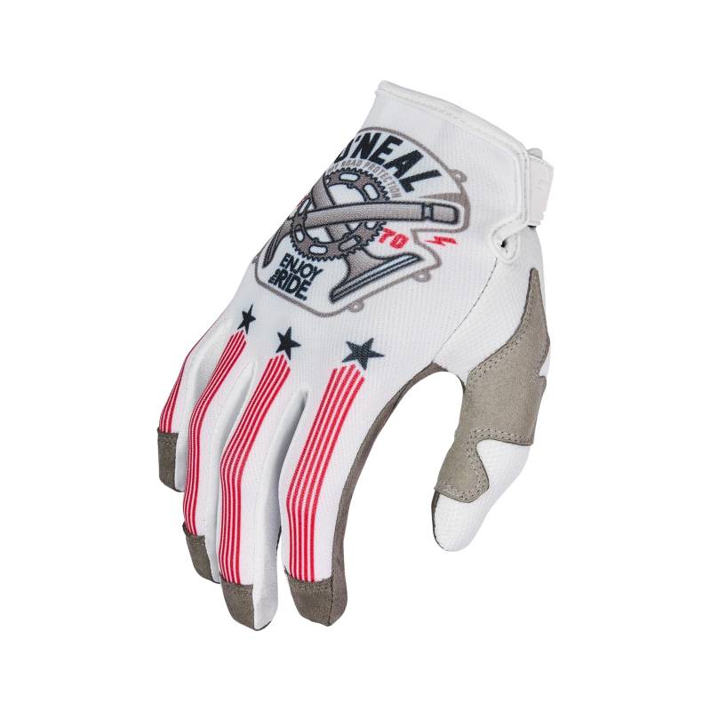 O'NEAL | Fahrrad- & Motocross-Handschuhe | MX MTB DH FR | Langlebige, Flexible Materialien, belüftete Handoberseite | Mayhem Glove Piston V.23 | Erwachsene | Weiß Schwarz Rot | Größe S von O'NEAL