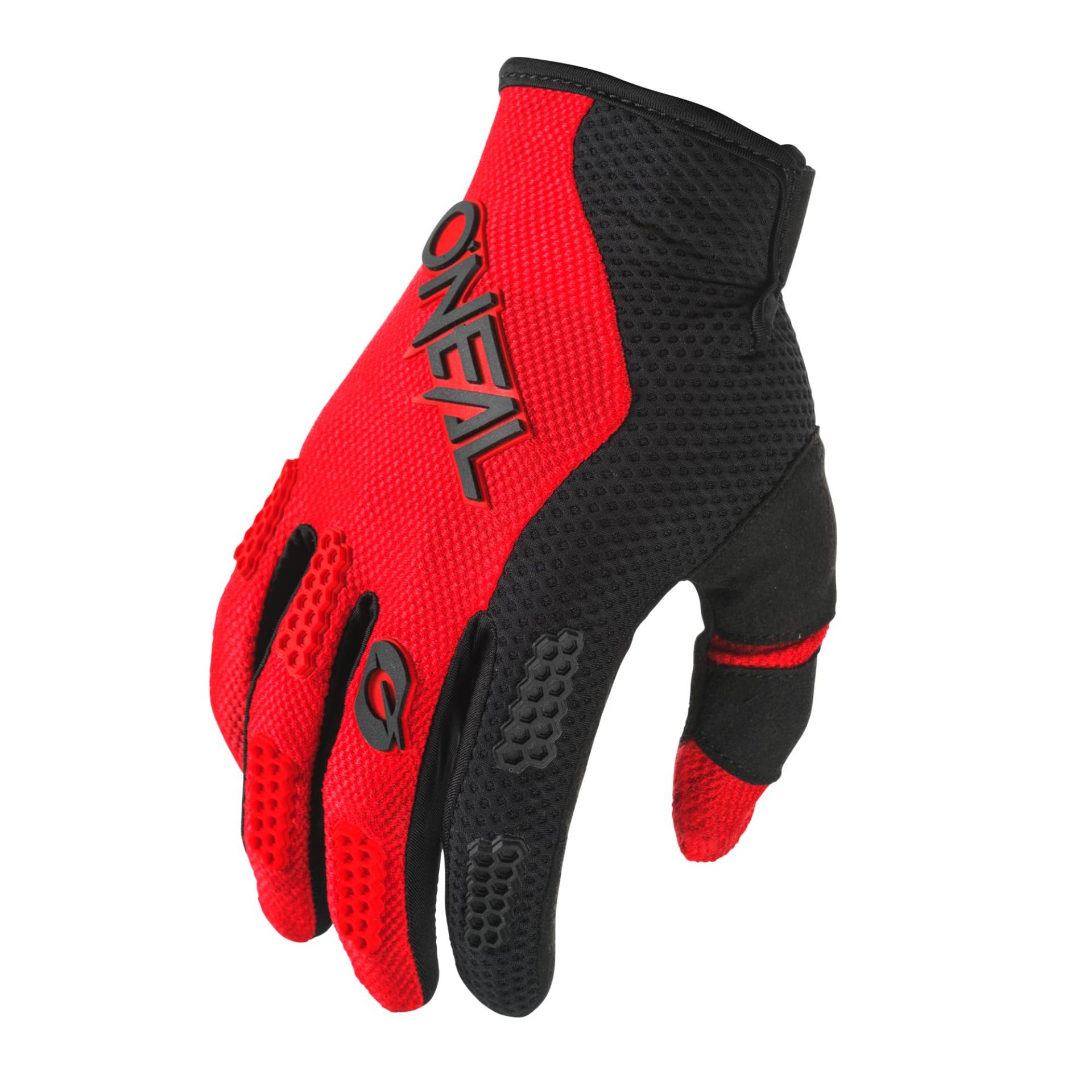 O'NEAL | Fahrrad- & Motocross-Handschuhe | MX MTB FR Downhill | Passform, Luftdurchlässiges Material | Element Youth Glove RACEWEAR V.24 | Erwachsene | Schwarz Rot | Größe S von O'NEAL