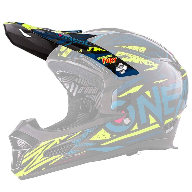 O'NEAL Helmschirm Fury RL Synthy Visor, Blau Gelb, 0499-97 von O'NEAL