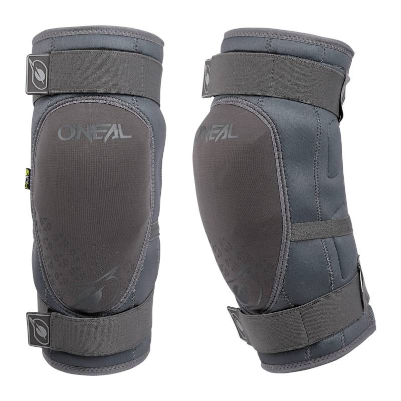 O'NEAL | Knieprotektor | BMX Mountainbike Downhill | IPX®- Aufprallschutz aus Polyurethan, Leichte Konstruktion, Abriebfestes Material | Dirt Knee Guard V.23 | Erwachsene | Grau | Größe M von O'NEAL