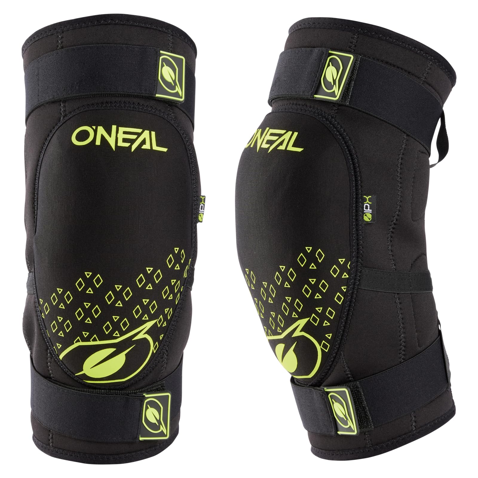 O'NEAL | Knieprotektor | BMX Mountainbike Downhill | IPX®- Aufprallschutz aus Polyurethan, Leichte Konstruktion, Abriebfestes Material | Dirt Knee Guard V.23 | Erwachsene | Schwarz Neon-Gelb | M von O'NEAL