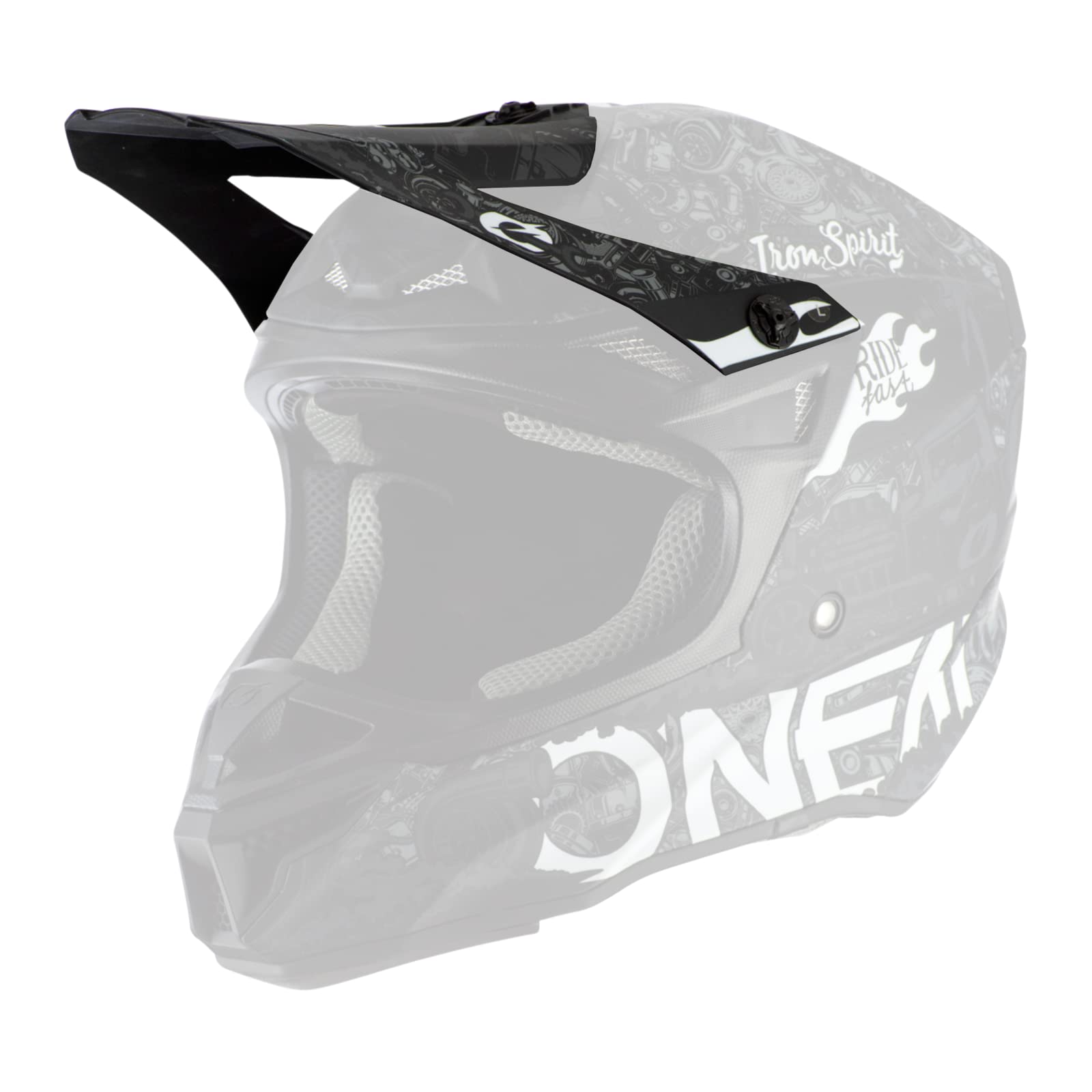 O'NEAL | Motocross-Helm-Ersatzteile | Enduro Motorrad | Ersatzschirm für 5SRS Polyacrylite Helm HR | Visor 5SRS Polyacrylite Helm HR | Erwachsene | Schwarz Weiß | One Size von O'NEAL
