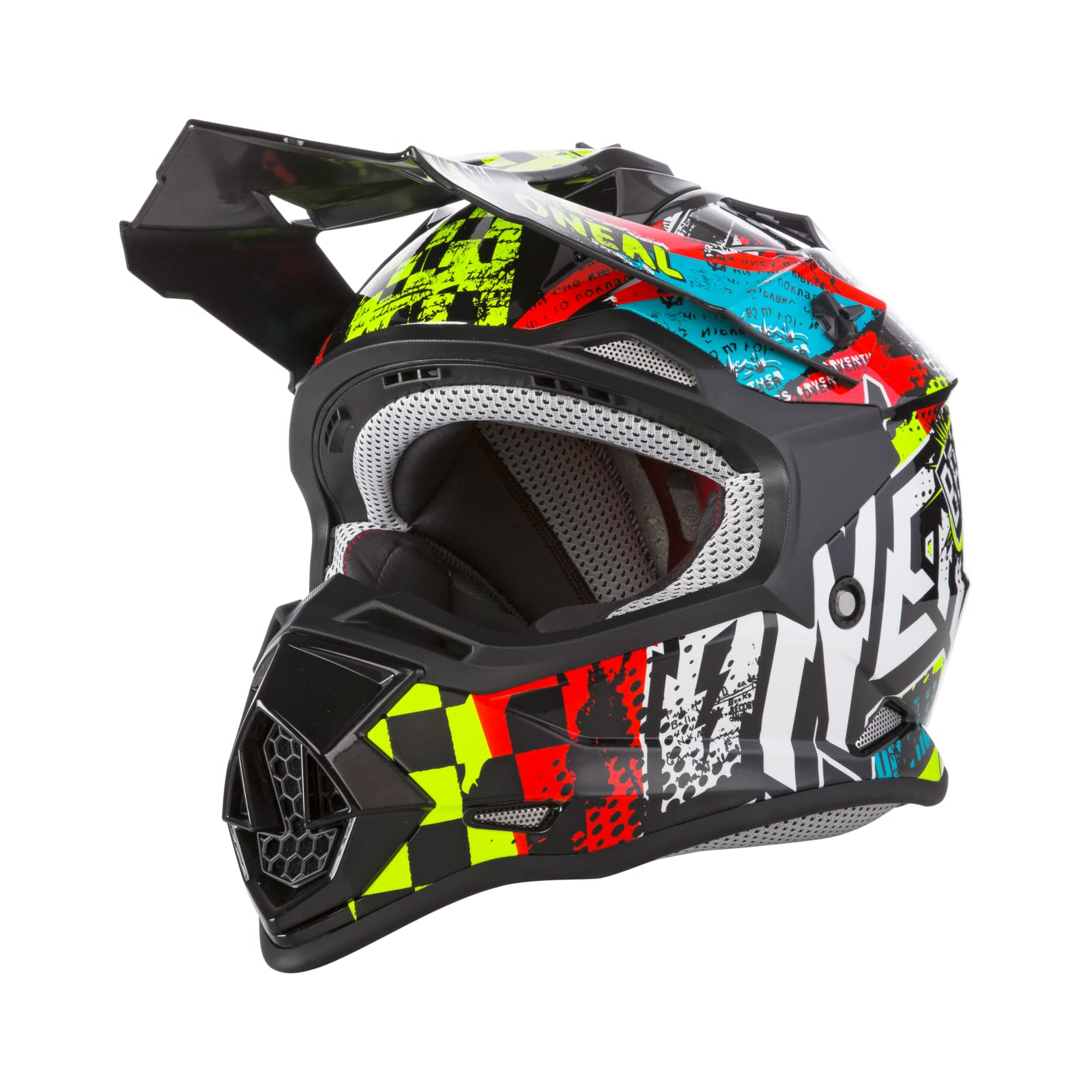 O'NEAL | Motocross-Helm | Kinder | MX Enduro | ABS-Schale, Lüftungsöffnungen für optimale Belüftung & Kühlung | 2SRS Helmet Wild Youth | Multi | Größe S von O'NEAL