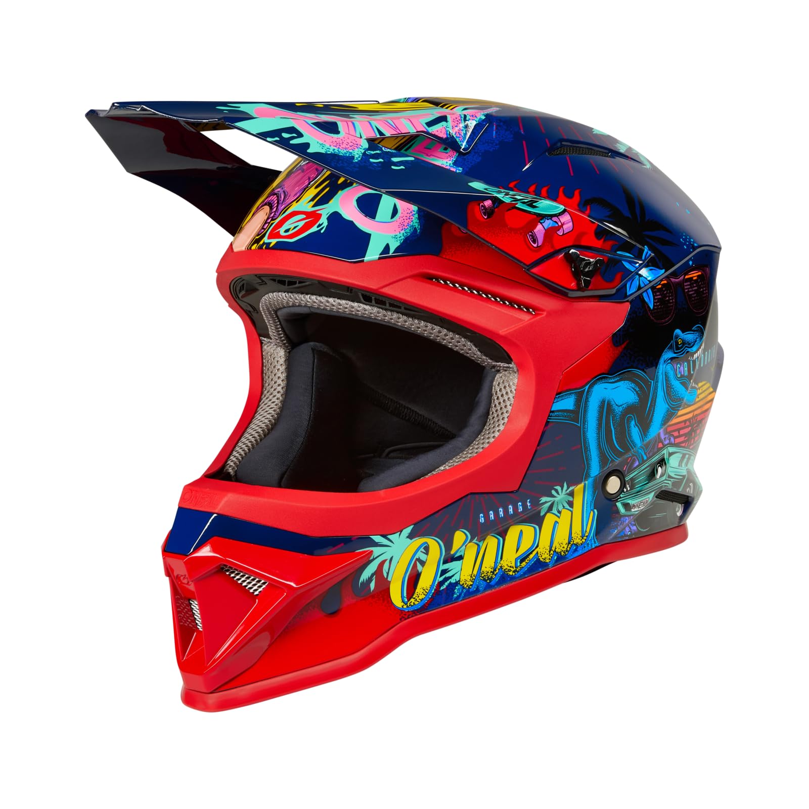 O'NEAL | Motocross-Helm | Kinder | MX Enduro | ABS-Schale, Komfort-Innenfutter, Lüftungsöffnungen für optimale Belüftung & Kühlung | 1SRS Youth Helmet REX V.24 | Multi | Größe L von O'NEAL