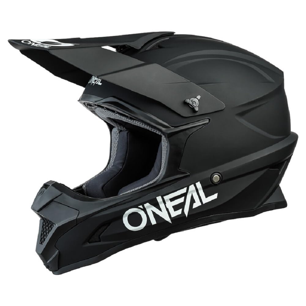 O'NEAL | Motocross-Helm | Kinder | MX Enduro | ABS-Schale, Komfort-Innenfutter, Lüftungsöffnungen für optimale Belüftung & Kühlung | 1SRS Youth Helmet SOLID V.24 | Schwarz | Größe L von O'NEAL
