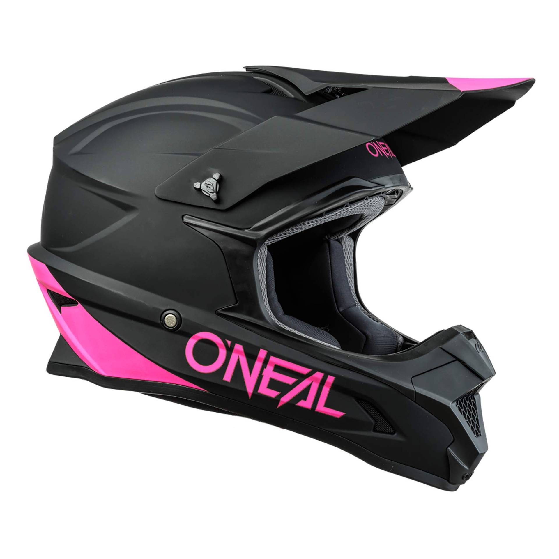 O'NEAL | Motocross-Helm | Kinder | MX Enduro | ABS-Schale, Komfort-Innenfutter, Lüftungsöffnungen für optimale Belüftung & Kühlung | 1SRS Youth Helmet SOLID V.24 | Schwarz Pink | Größe L von O'NEAL