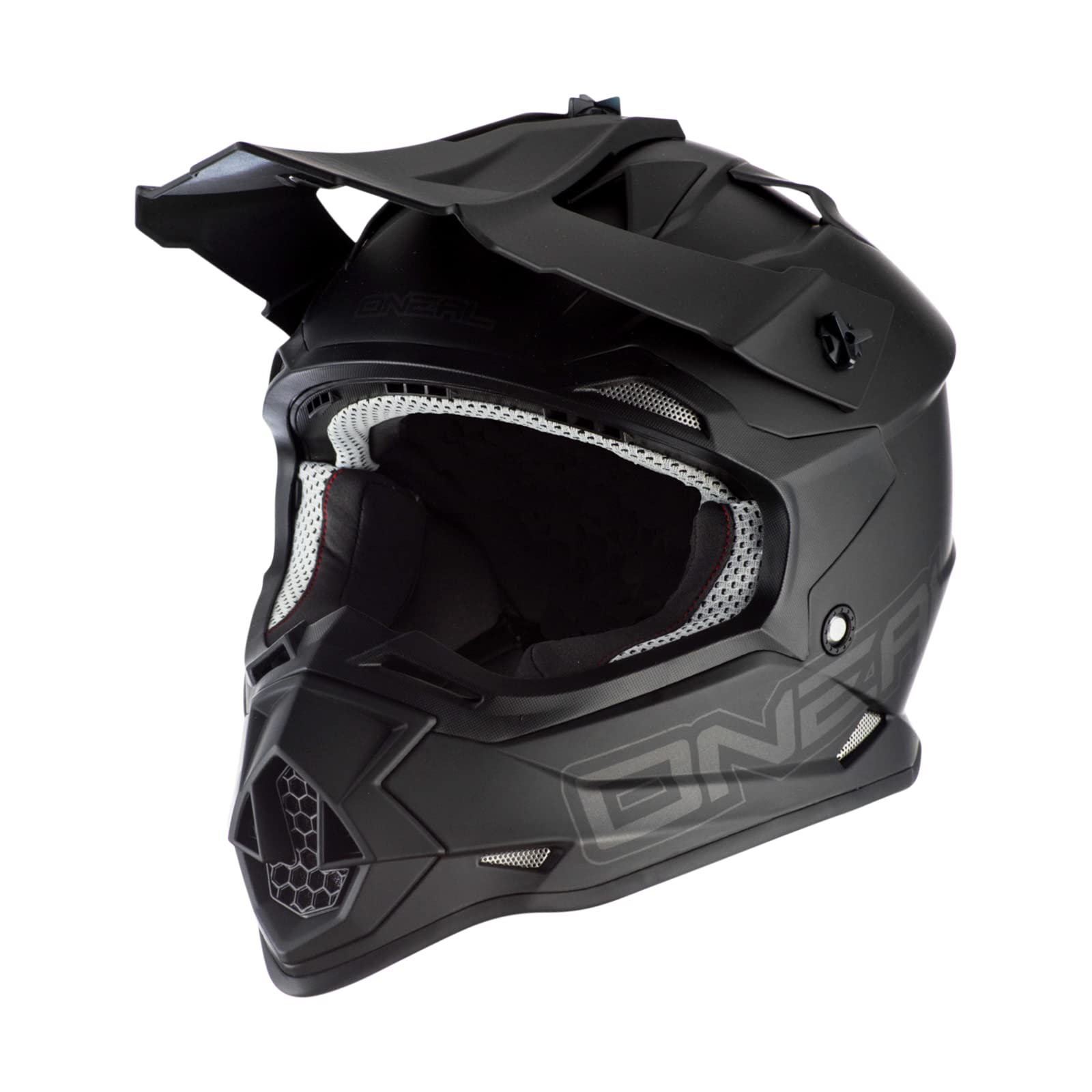 O'NEAL | Motocross-Helm | MX Enduro | ABS-Schale, Lüftungsöffnungen für optimale Kühlung | 2SRS Helmet Flat V.23 | Erwachsene | Schwarz | Größe M (57/58 cm) von O'NEAL