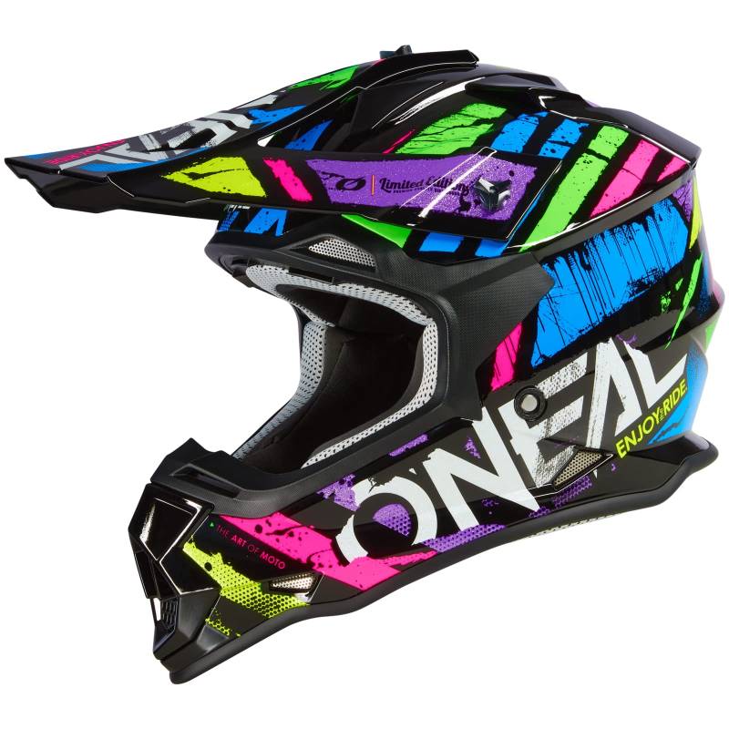O'NEAL | Motocross-Helm | MX Enduro | ABS-Schale, Lüftungsöffnungen für optimale Kühlung | 2SRS Helmet Glitch V.23 | Erwachsene | Multi | Größe L (59/60 cm) von O'NEAL