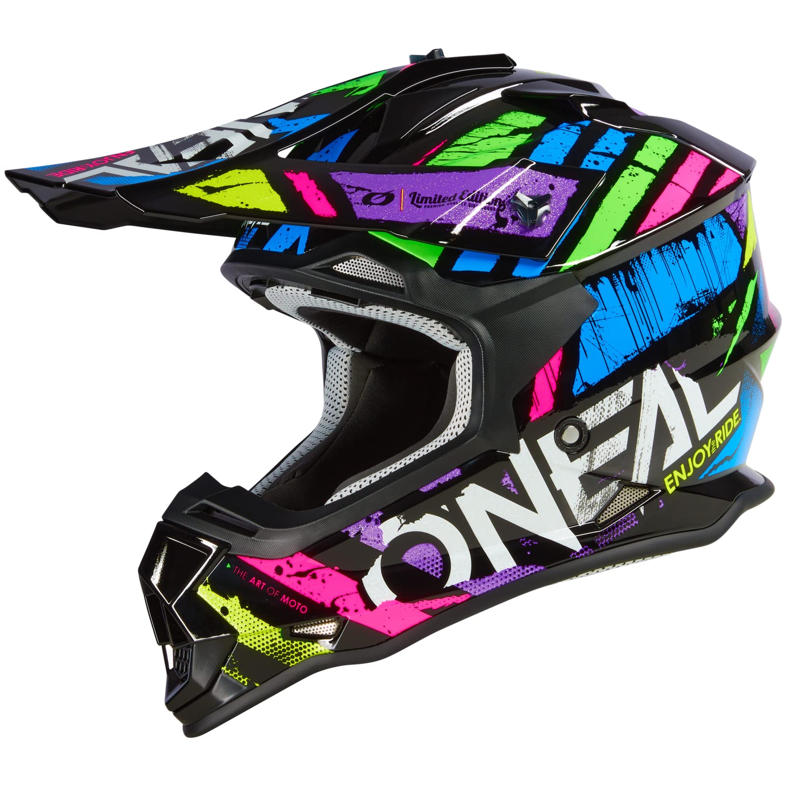 O'NEAL | Motocross-Helm | MX Enduro | ABS-Schale, Lüftungsöffnungen für optimale Kühlung | 2SRS Helmet Glitch V.23 | Erwachsene | Multi | Größe L (59/60 cm) von O'NEAL