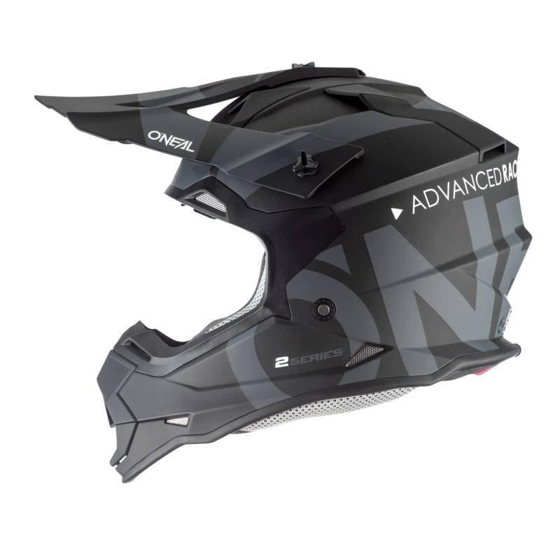 O'NEAL | Motocross-Helm | MX Enduro | ABS-Schale, Lüftungsöffnungen für optimale Belüftung & Kühlung | 2SRS Helmet Slick | Erwachsene | Schwarz Grau | Größe M von O'NEAL