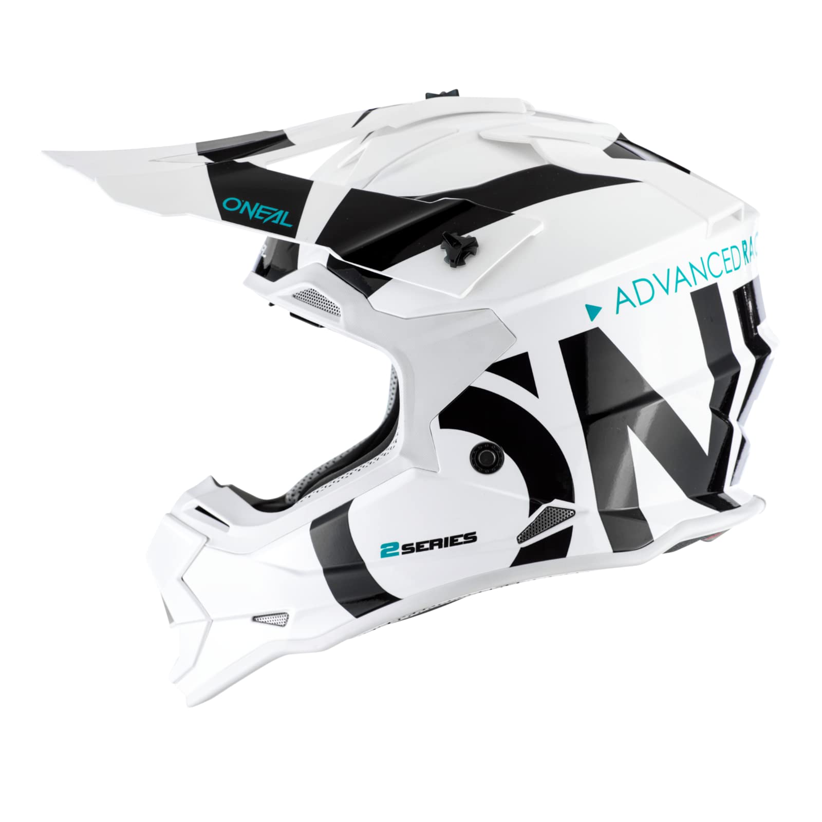 O'NEAL | Motocross-Helm | MX Enduro | ABS-Schale, Lüftungsöffnungen für optimale Belüftung & Kühlung | 2SRS Helmet Slick | Erwachsene | Schwarz Weiß | Größe L von O'NEAL