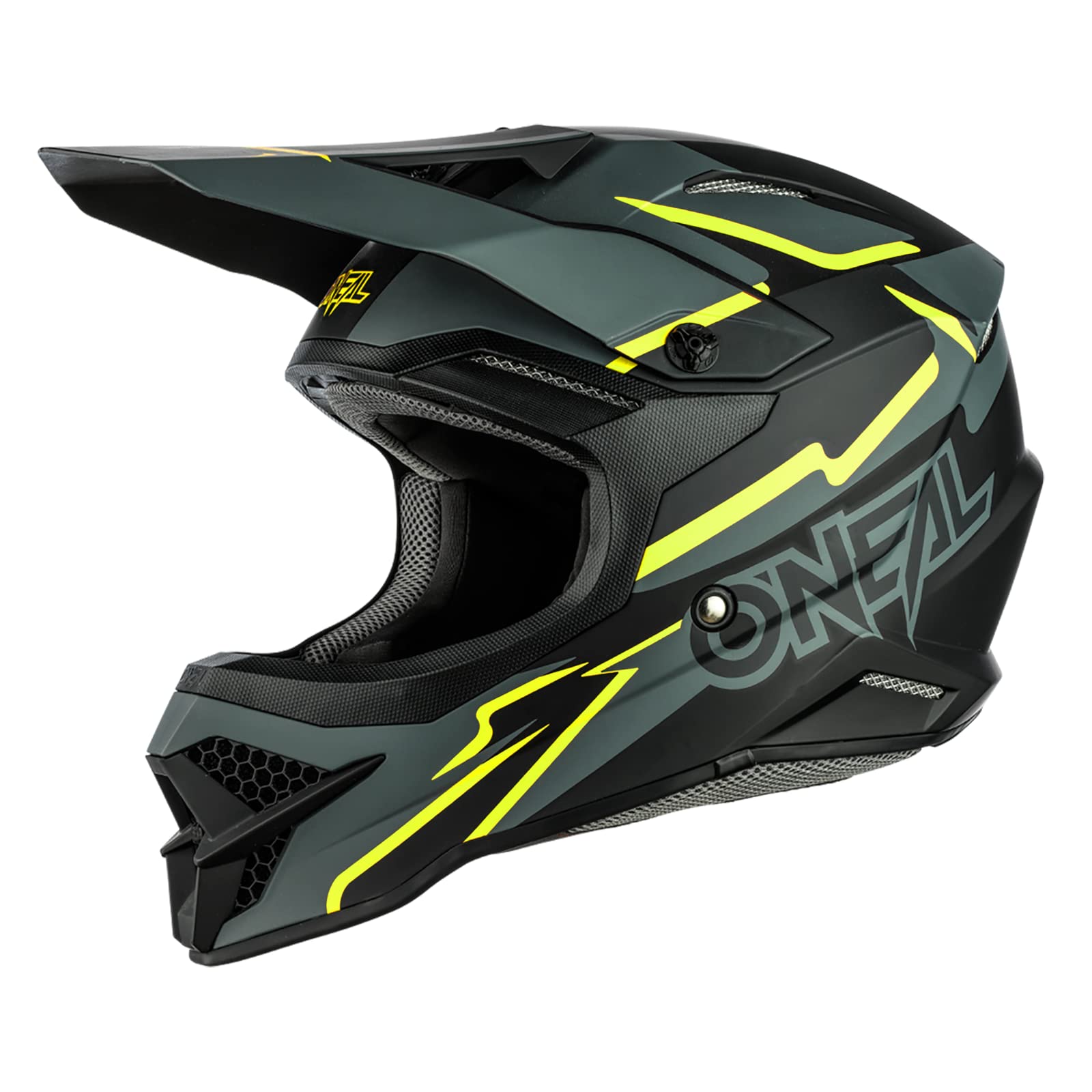 O'NEAL | Motocross-Helm | MX Enduro | ABS-Schale, , Lüftungsöffnungen für optimale Belüftung & Kühlung | 3SRS Helmet Voltage | Erwachsene | Schwarz Neon-Gelb | Größe L von O'NEAL