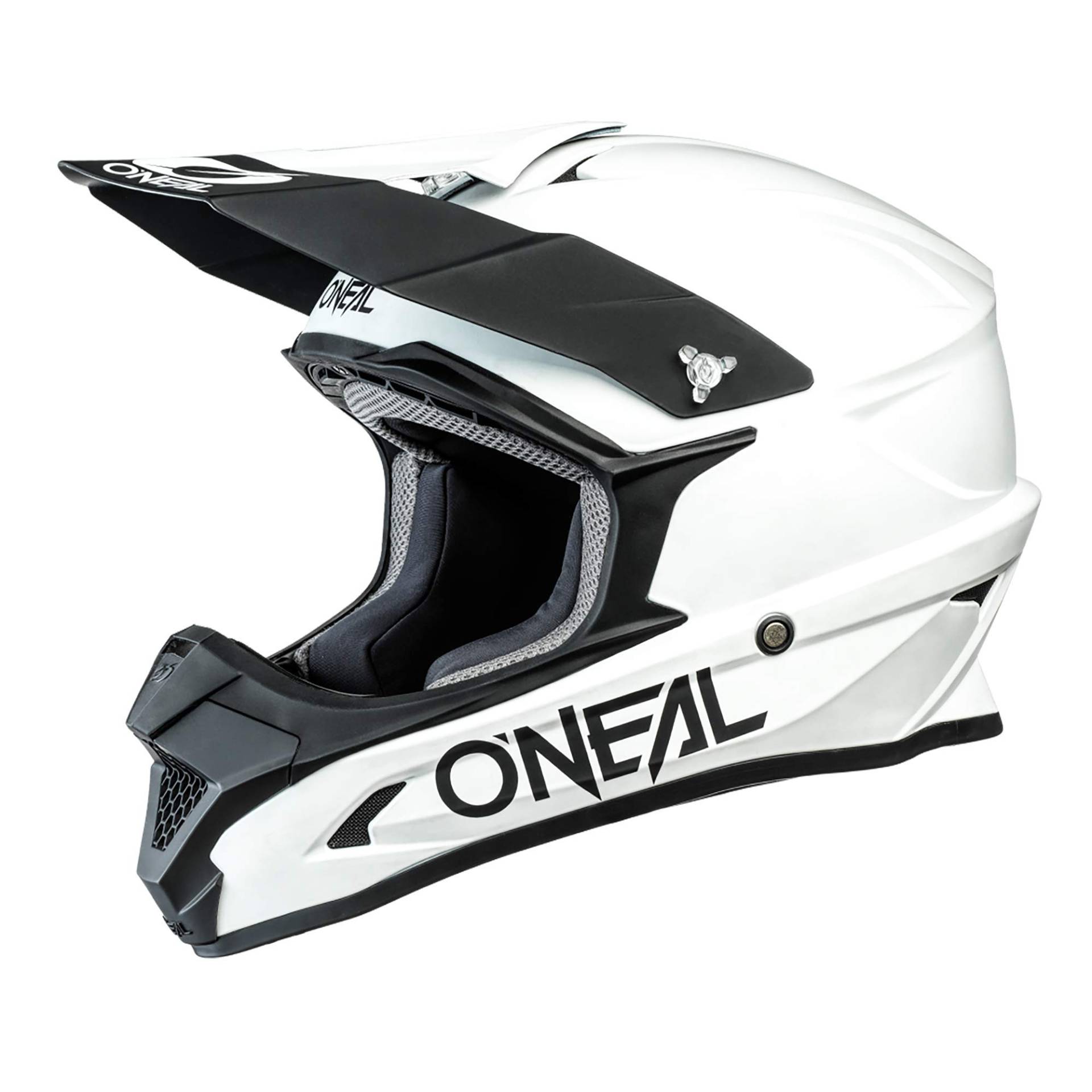 O'NEAL | Motocross-Helm | MX Enduro Motorrad | ABS-Schale, , Lüftungsöffnungen für optimale Belüftung und Kühlung | 1SRS Helmet SOLID V.24 | Erwachsene | Weiß | Größe L von O'NEAL