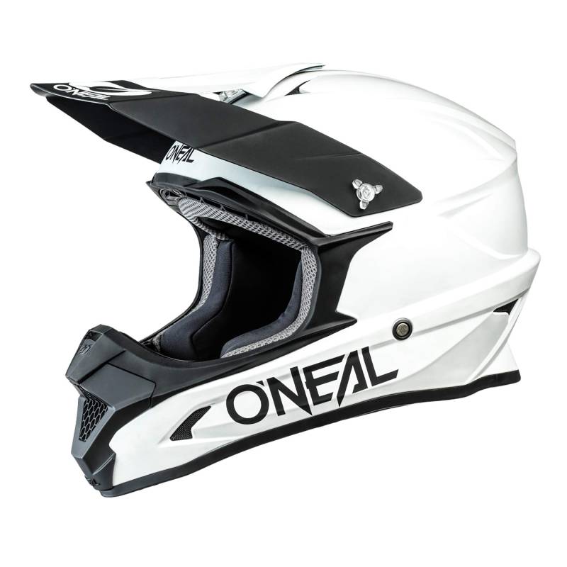 O'NEAL | Motocross-Helm | MX Enduro Motorrad | ABS-Schale, , Lüftungsöffnungen für optimale Belüftung und Kühlung | 1SRS Helmet SOLID V.24 | Erwachsene | Weiß | Größe S von O'NEAL