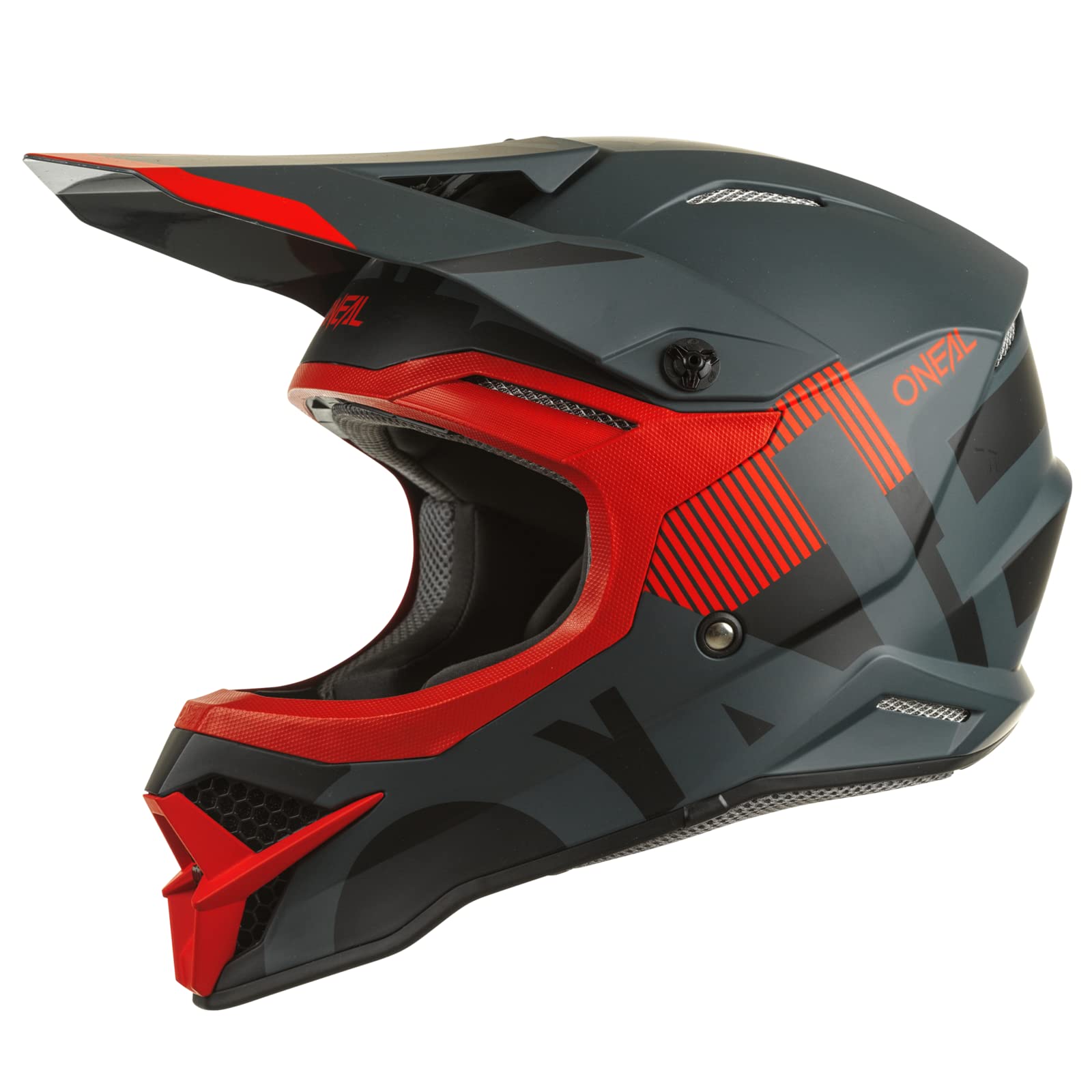 O'NEAL | Motocross-Helm | MX Enduro Motorrad | ABS-Schale, , Lüftungsöffnungen für optimale Belüftung & Kühlung | 3SRS Helmet Vertical V.22 | Erwachsene | Schwarz Rot | L von O'NEAL