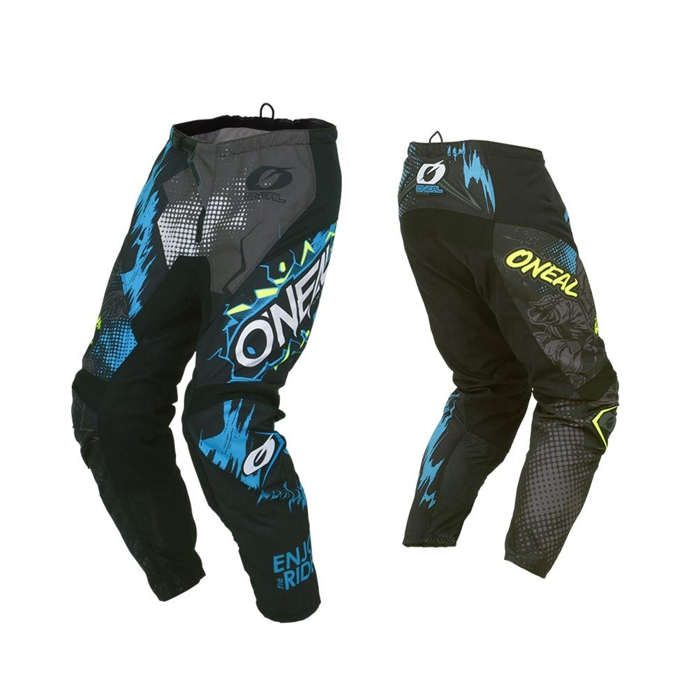 O'NEAL | Motocross-Hose | Enduro Motocross | außergewöhnliche Bewegungsfreiheit, Vollständig gefüttert, Schutzpolster aus Gummi für Extra Schutz | Pants Element Villain | Erwachsene | Grau | Größe 38 von O'NEAL