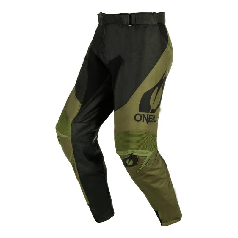 O'NEAL | Motocross-Hose | Enduro Motorrad | Strapazierfähige Denierstoffe, Leder-Hitzeschutz an beiden Knie-Innenseiten | Pants Mayhem Hexx V.24 | Erwachsene | Schwarz Grün | Größe 40 von O'NEAL