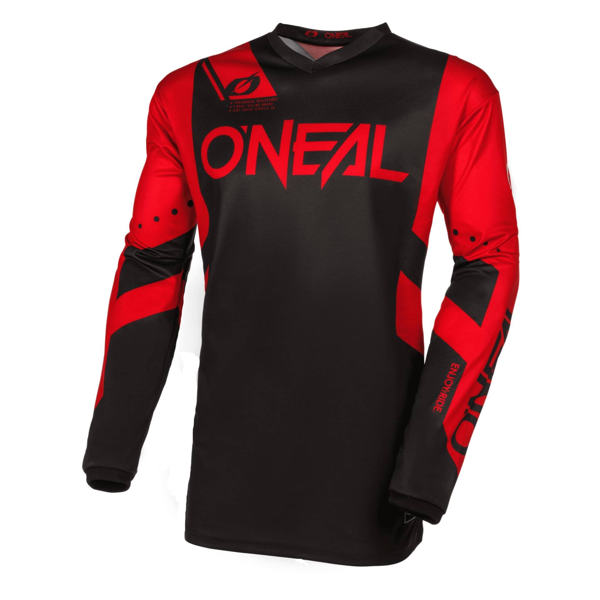 O'NEAL | Motocross-Jersey Langarm | MX Enduro | Gepolsterter Ellbogenschutz, V-Ausschnitt, atmungsaktiv | Element Jersey Racewear V.24 | Erwachsene | Schwarz Rot | Größe M O'NEAL | Motocross-Jersey Langarm | MX Enduro | Gepolsterter Ellbogenschutz, V-Ausschnitt, atmungsaktiv | Element Jersey Racewear V.24 | Erwachsene | Schwarz Rot | Größe M von O'NEAL